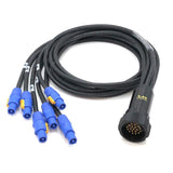 Socapex Break Out PowerCon Neutrik 6' 12/3 LK 19 Pin Connector