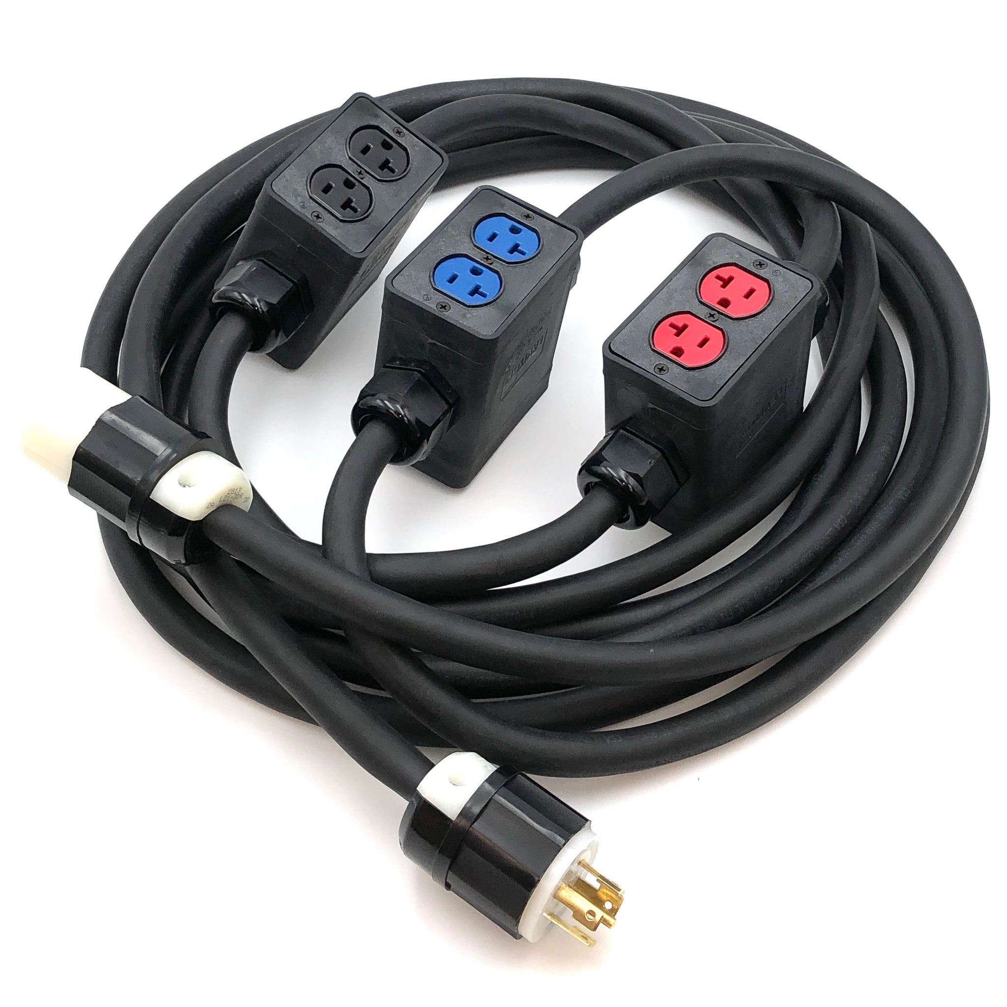 Libra Power® Quad Box Rubberized 25' Hard wired SJOOW 20 Amp