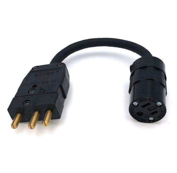 Adapter Stage Pin 20A Bates - Edison 5-15 (all Black)